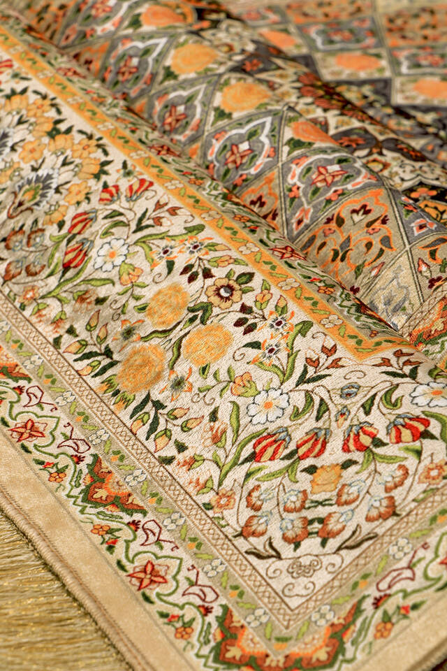 Sarı Kadife Halı Seccade - 2