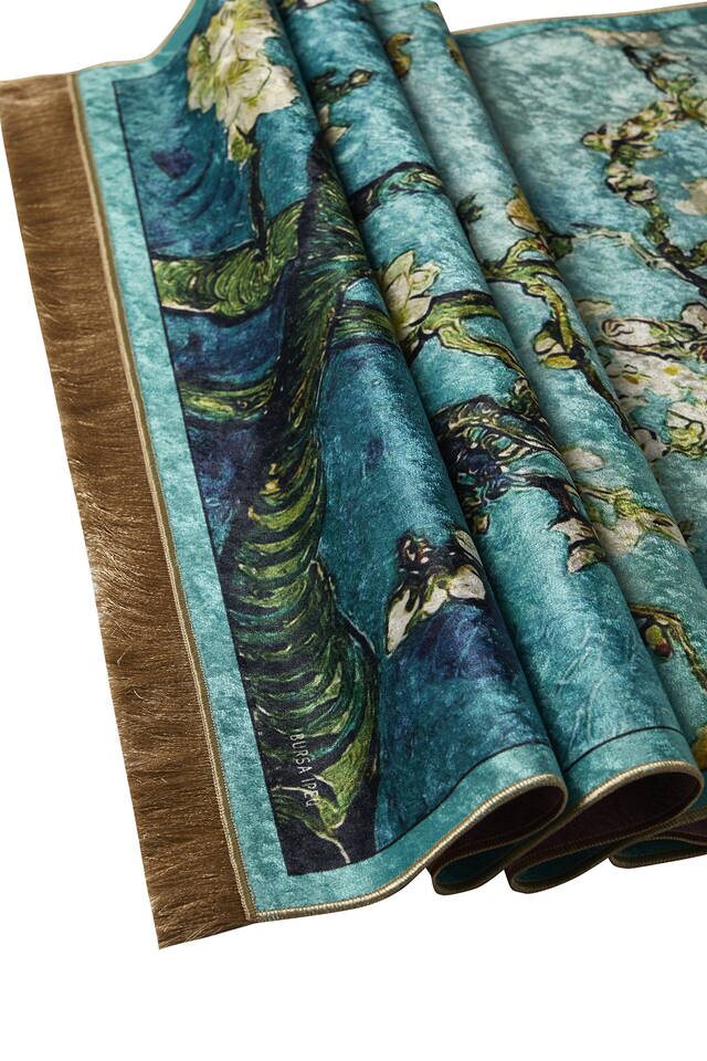 Su Yeşil Kadife Halı Seccade - 3