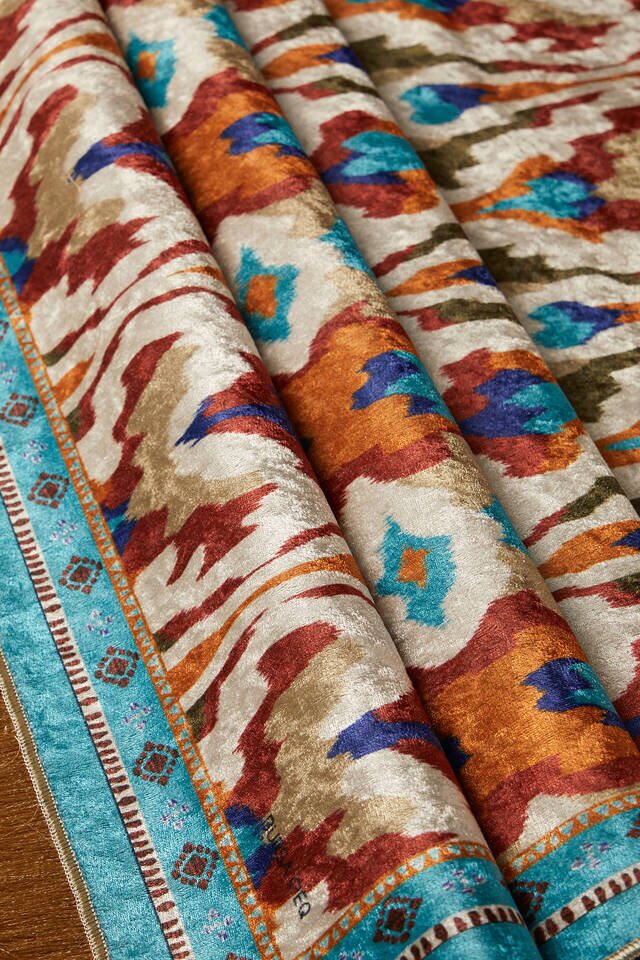 Su Yeşil Kadife Halı Seccade - 2