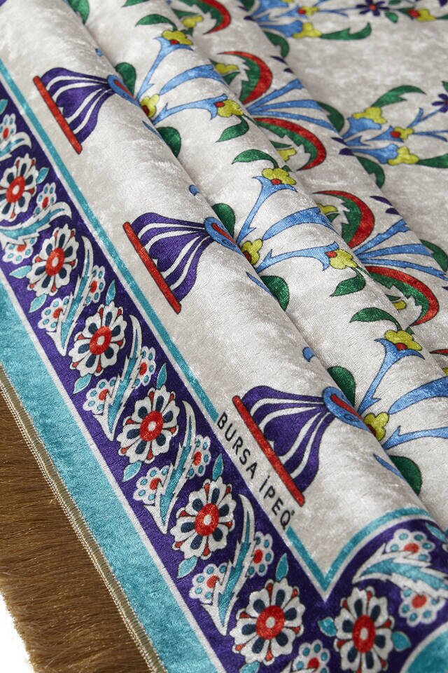 Su Yeşil Kadife Halı Seccade - 2