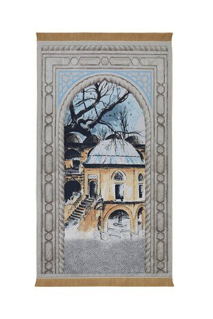 Gri Kadife Halı Seccade 