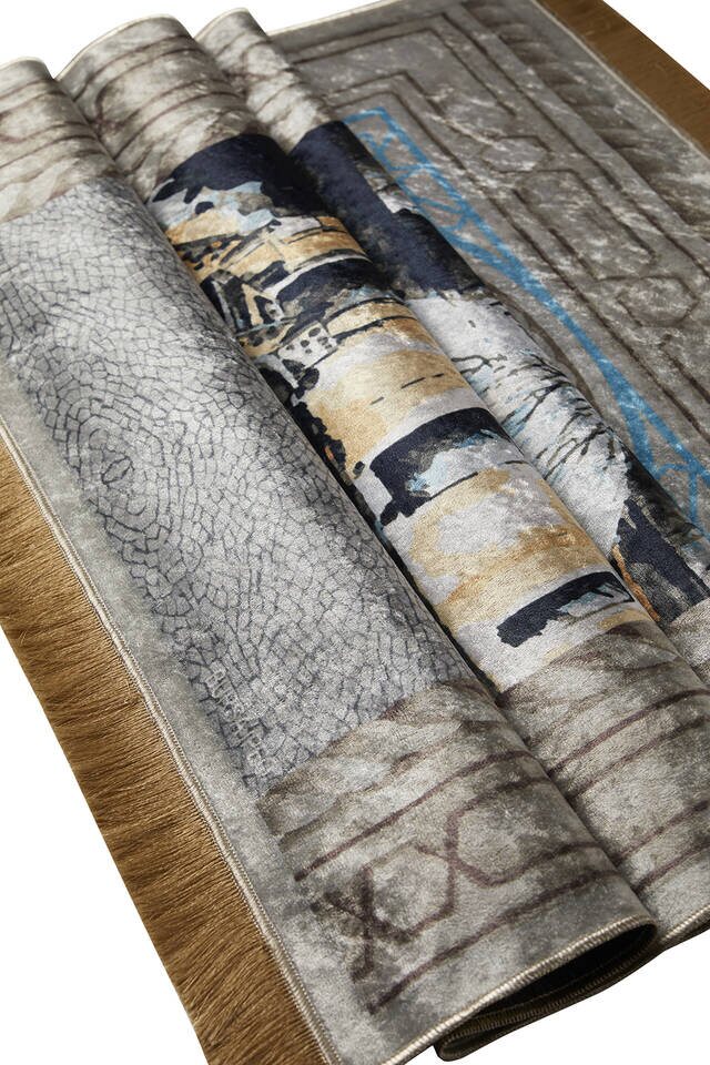 Gri Kadife Halı Seccade - 3