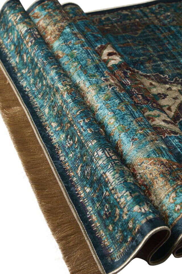 Yeşil Kadife Halı Seccade - 3