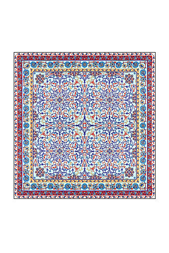 Blue Ivy Pattern Sura Silk Scarf 