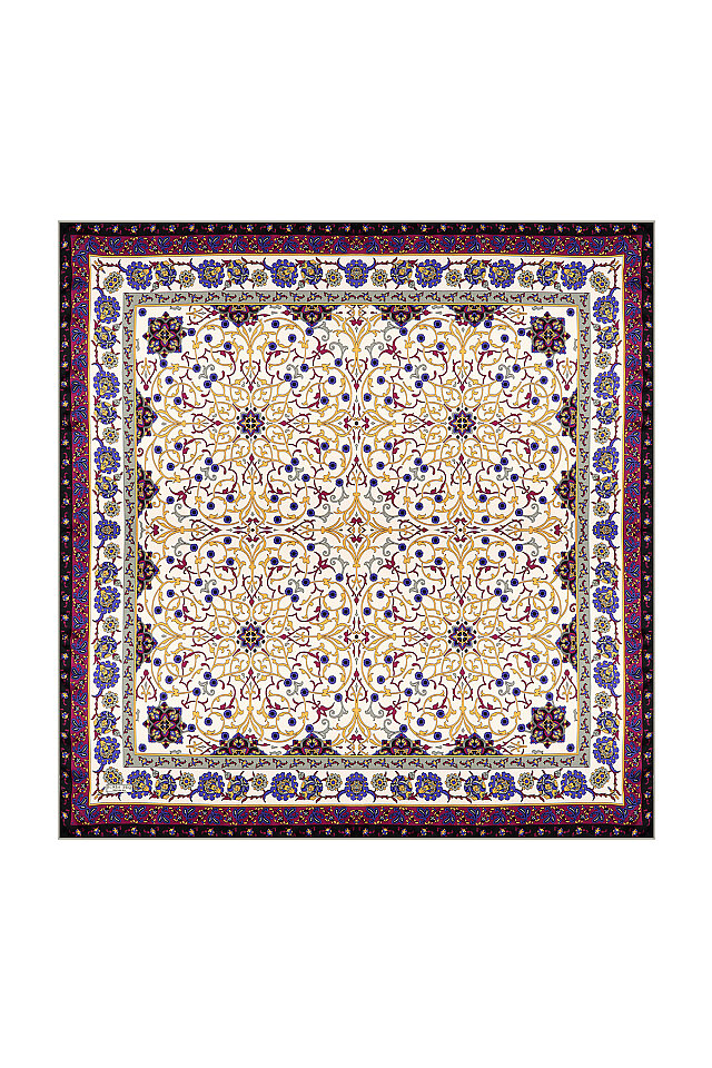 Gray Ivy Pattern Sura Silk Scarf 