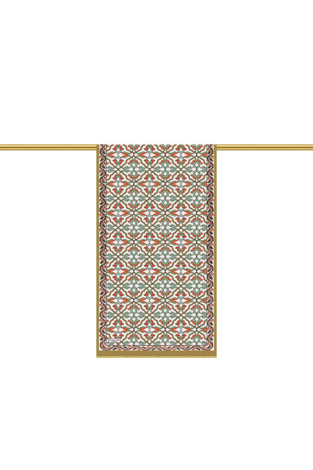 Oil Green Ivy Pattern Voile Silk Scarf - 3