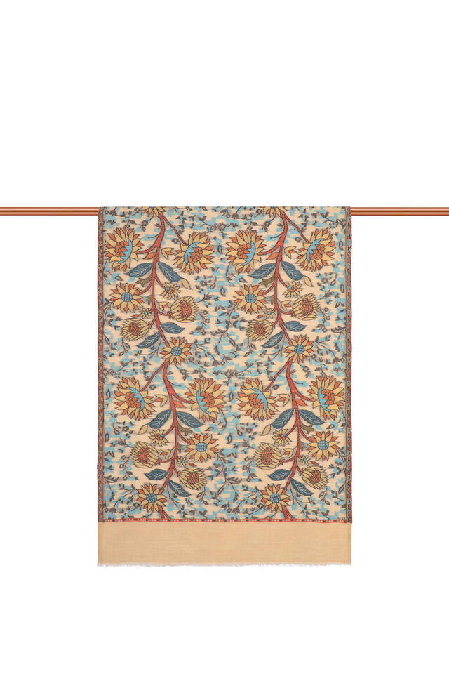 Bej Jakar Desenli Yün Şal - 3