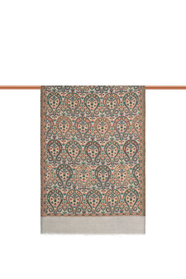 Taş Jakar Desenli Yün Şal - 3