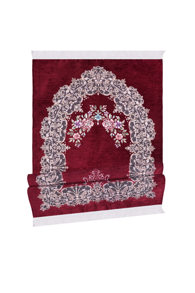 Bordo Jüriye Desen Özel Dokuma Seccade - 4