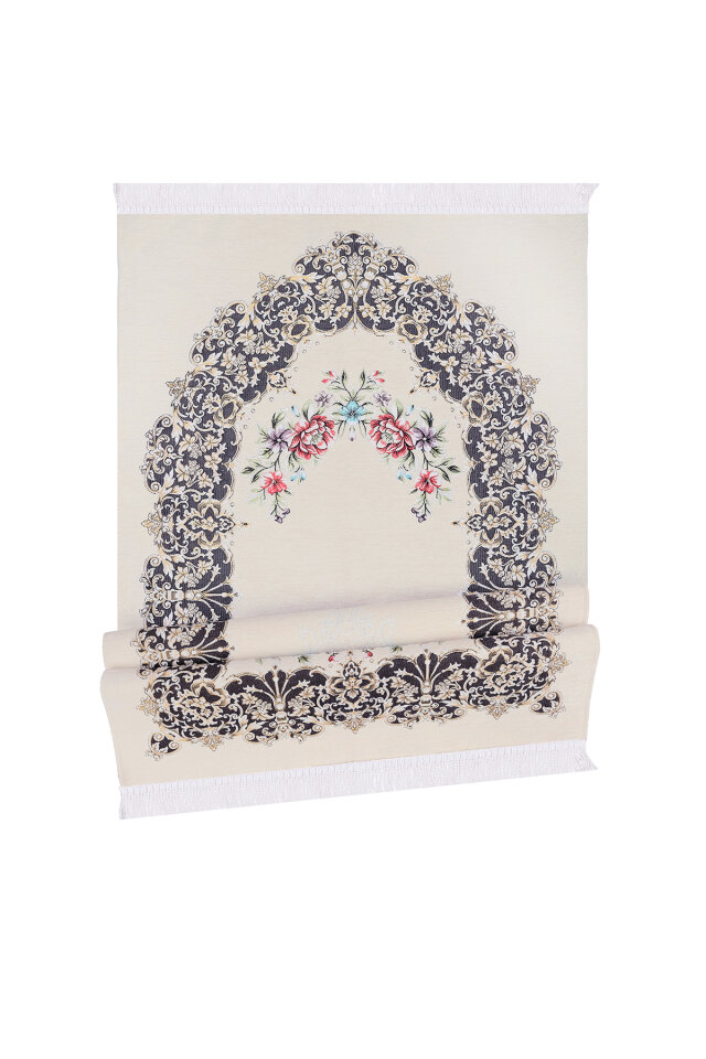 Krem Jüriye Desen Özel Dokuma Seccade - 4