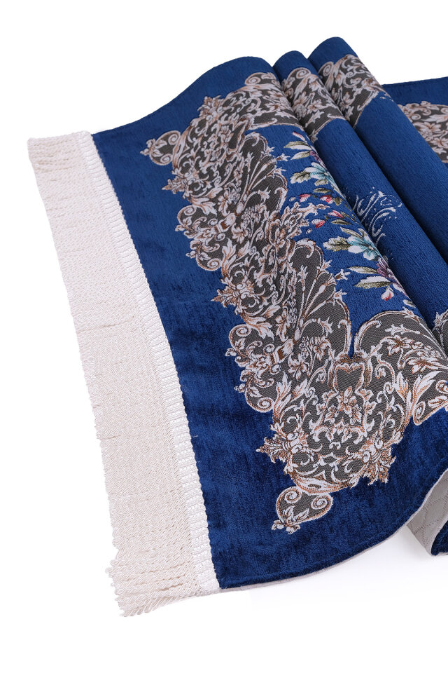 Lacivert Jüriye Desen Özel Dokuma Seccade - 3