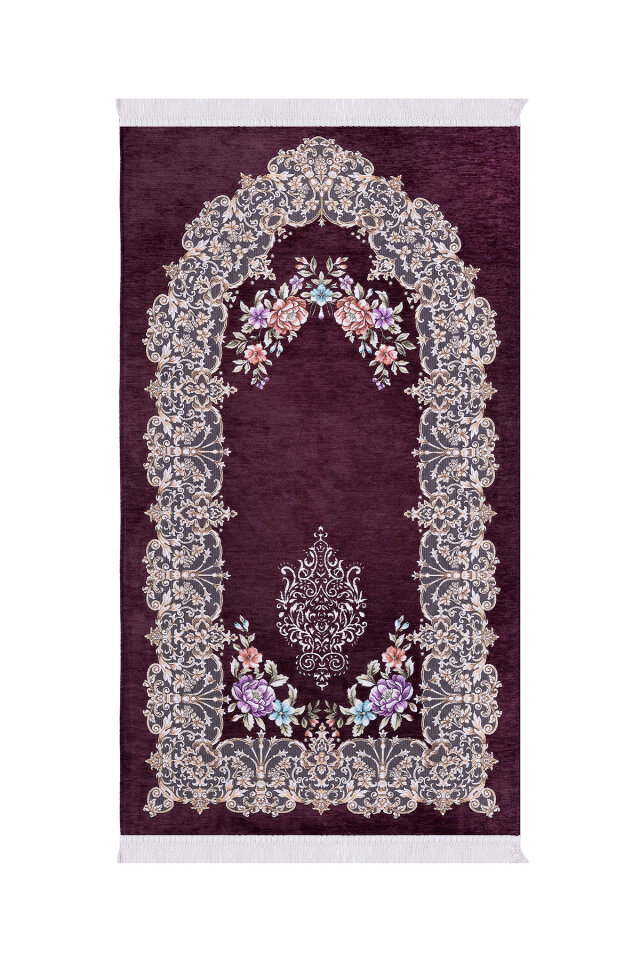 Mürdüm Jüriye Desen Özel Dokuma Seccade - Bursa İpek