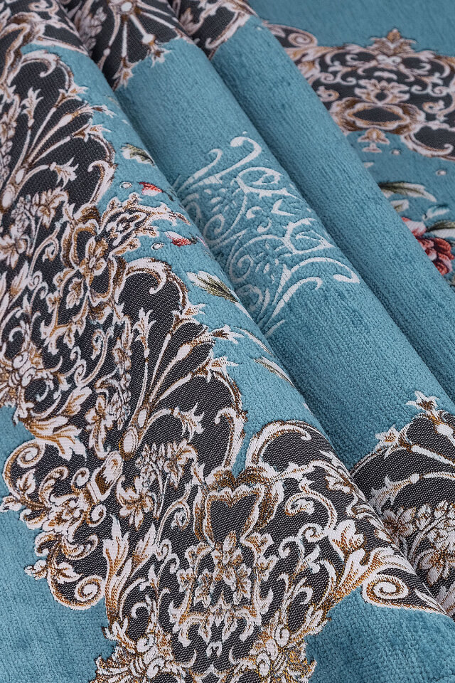 Petrol Mavi Jüriye Desen Özel Dokuma Seccade - 2