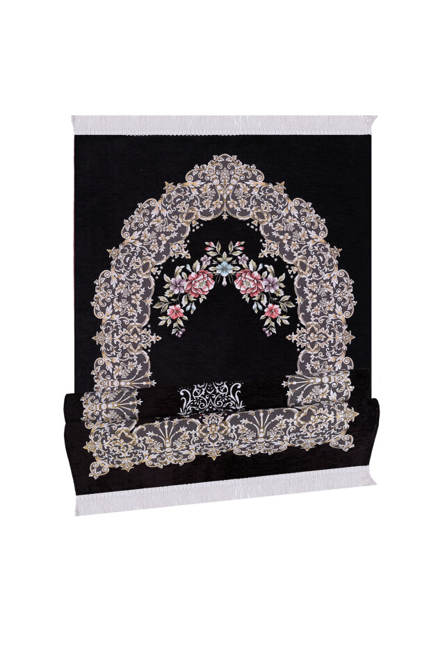 Siyah Jüriye Desen Özel Dokuma Seccade - 4