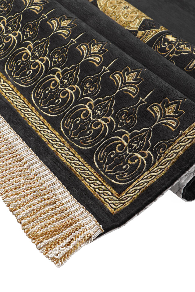 Füme Mandala Desen Kabartmalı Özel Dokuma Seccade - 3