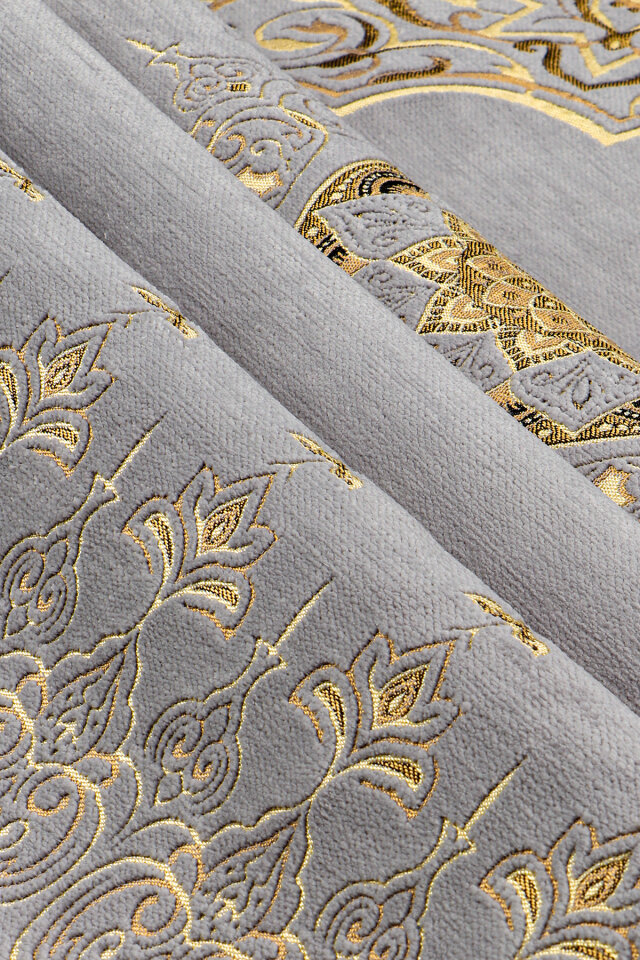 Gri Mandala Desen Kabartmalı Özel Dokuma Seccade - 2