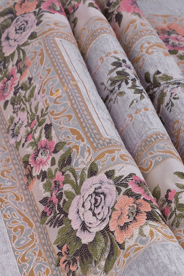 Gri Mihrap Desen Kabartmalı Özel Dokuma Seccade - 2