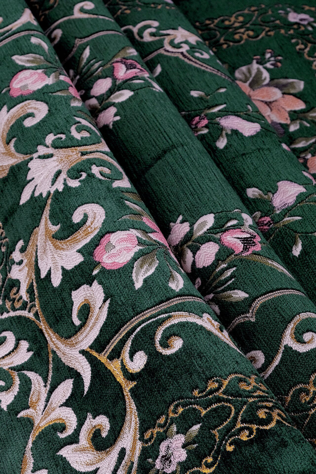 Yeşil Gülbahçe Desen Kabartmalı Özel Dokuma Seccade - 2