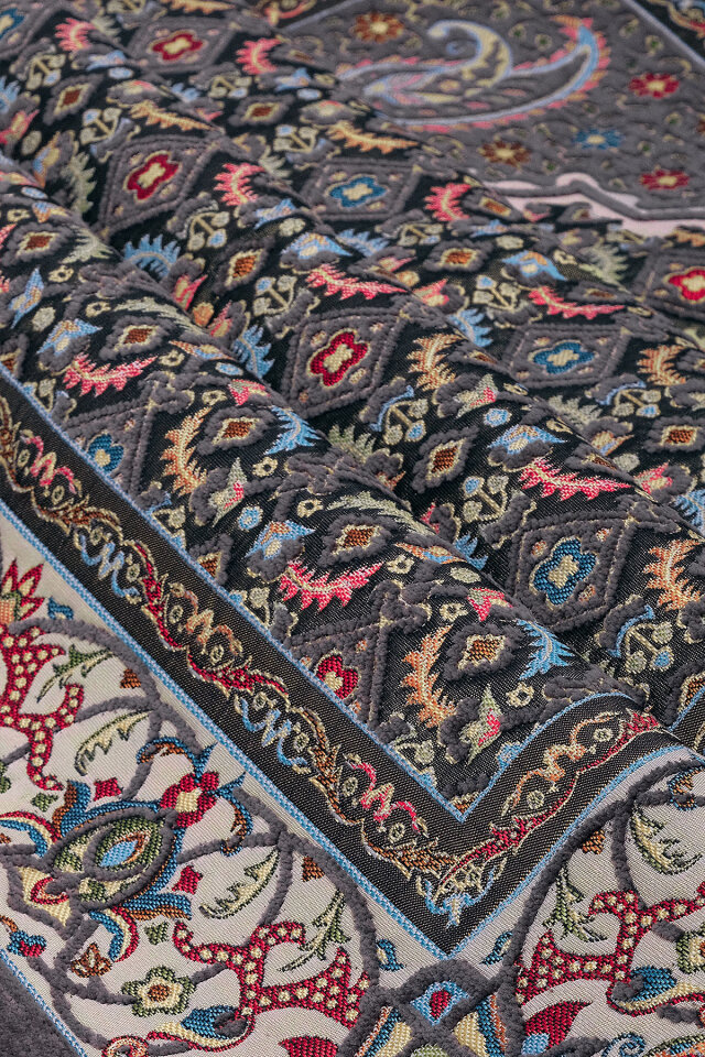 Füme Şal Desen Kabartmalı Özel Dokuma Seccade - 2