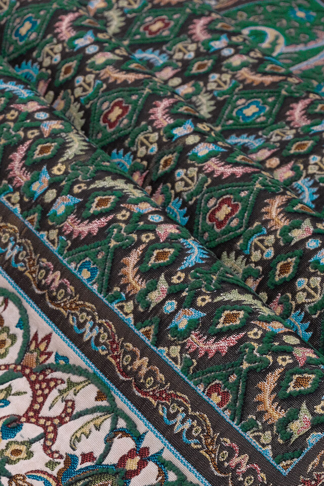 Zümrüt Şal Desen Kabartmalı Özel Dokuma Seccade - 2