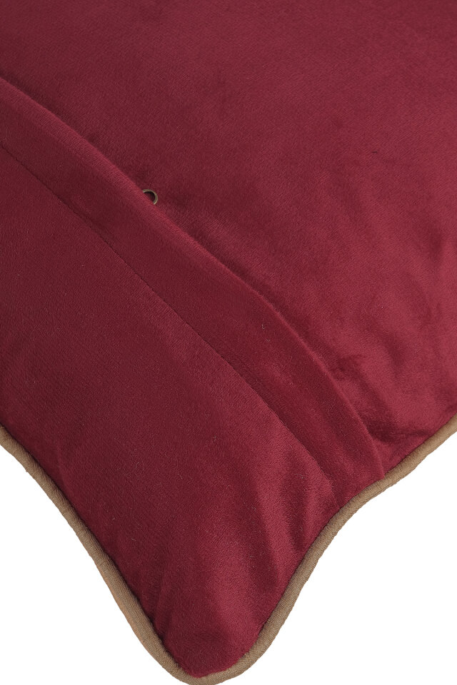 Bordo İşlemeli Kadife Kırlent - 3