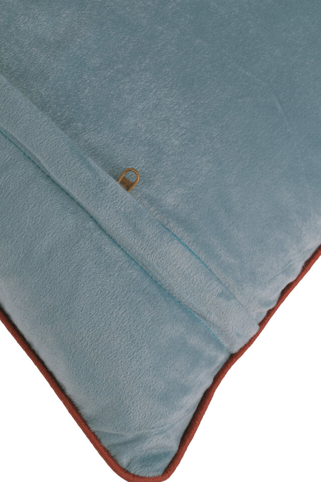 Turkuaz İşlemeli Kadife Kırlent - 3