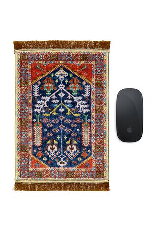 Bordo Dekoratif Küçük Halı Mousepad 