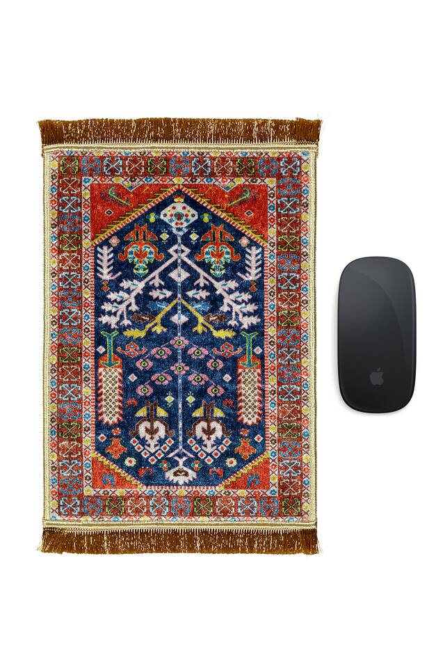 Bordo Dekoratif Küçük Halı Mousepad 