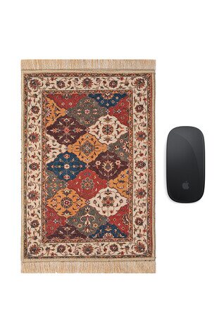 Kahverengi Dekoratif Küçük Halı Mousepad 