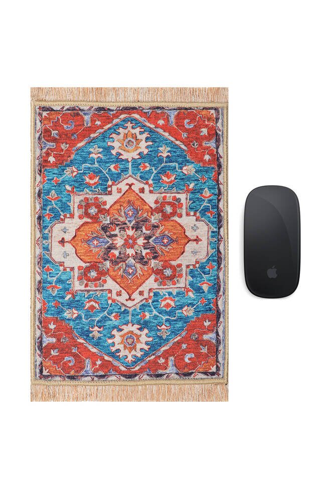 Kırmızı Dekoratif Küçük Halı Mousepad - 1