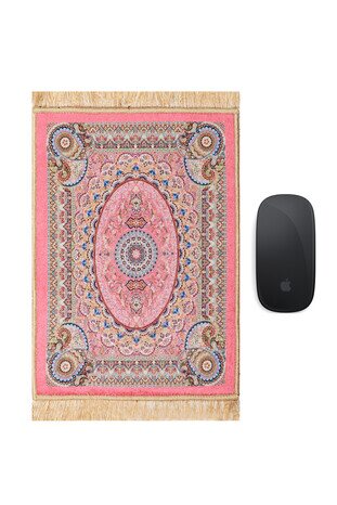 Pembe Dekoratif Küçük Halı Mousepad 