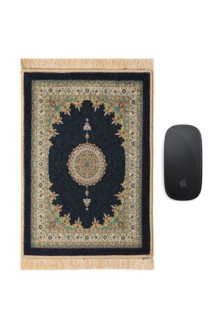 Siyah Dekoratif Küçük Halı Mousepad 