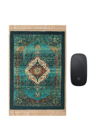Yeşil Dekoratif Küçük Halı Mousepad 