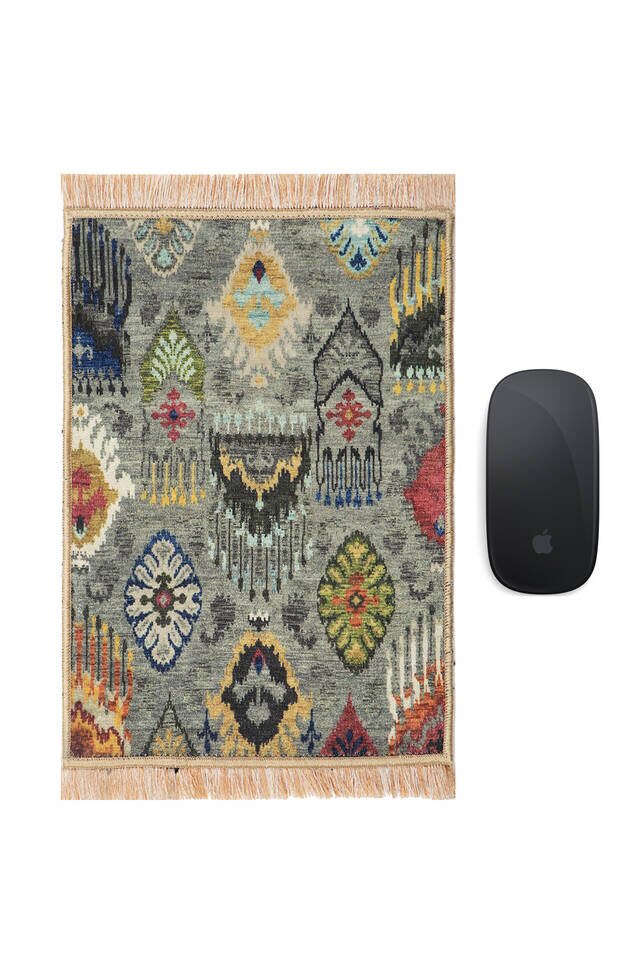 Yeşil Dekoratif Küçük Halı Mousepad - 1