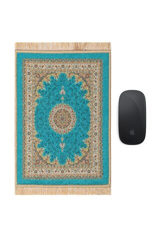 Yeşil Dekoratif Küçük Halı Mousepad 