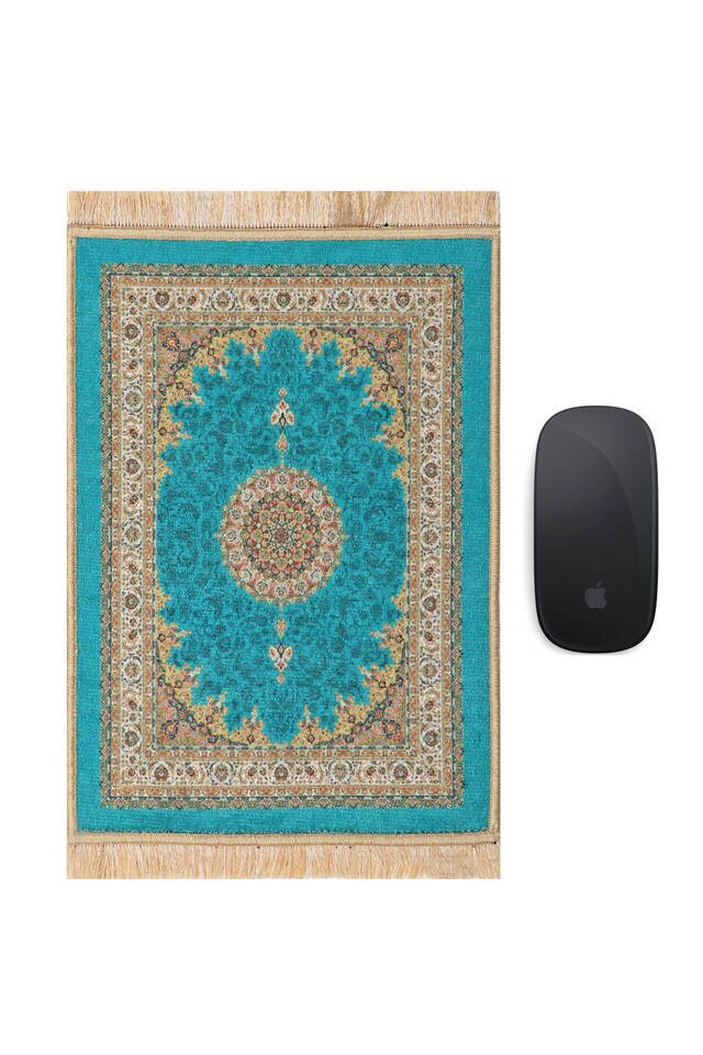 Yeşil Dekoratif Küçük Halı Mousepad - 1