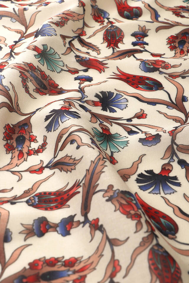 Gold Karanfil Lale Desen Soft Eşarp - 3