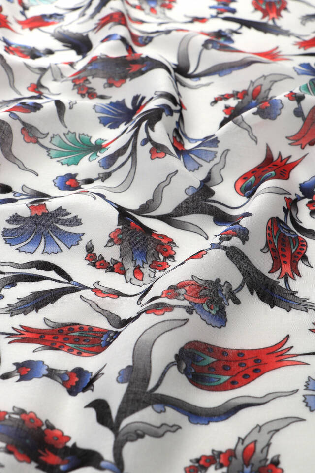 Mint Karanfil Lale Desen Soft Eşarp - 3