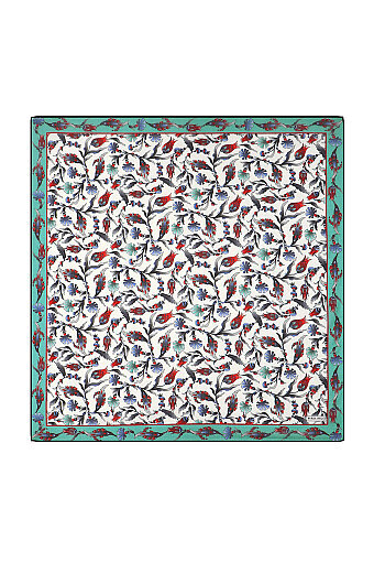 Mint Karanfil Lale Desen Soft Eşarp 