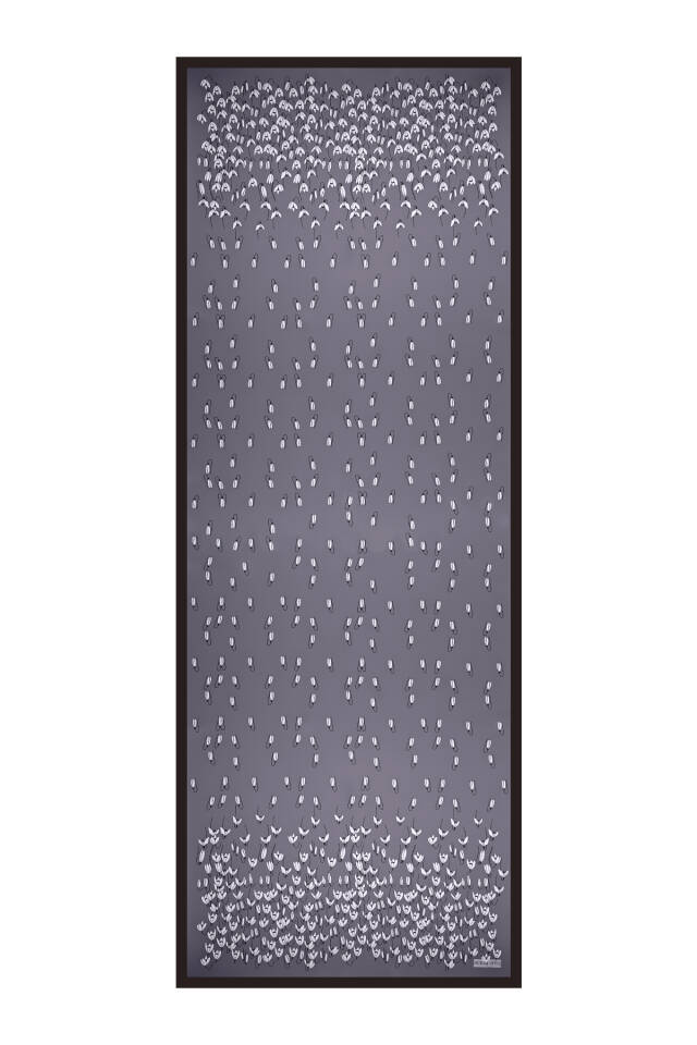 Antrasit Kardelen Desen Twill İpek Şal - 4