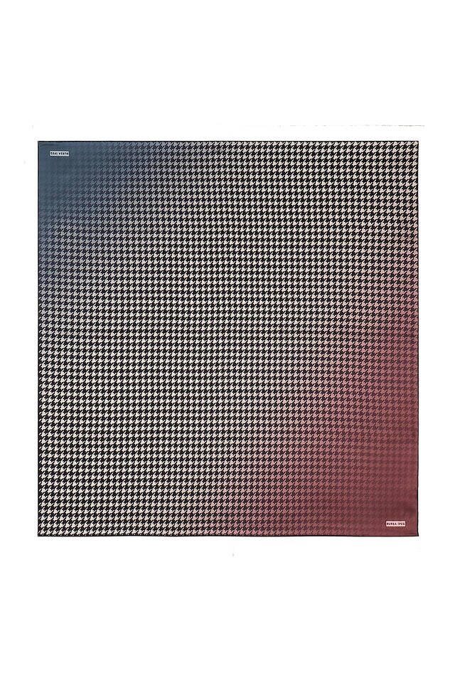 Pembe Kazayağı Desen Sura İpek Eşarp - 2