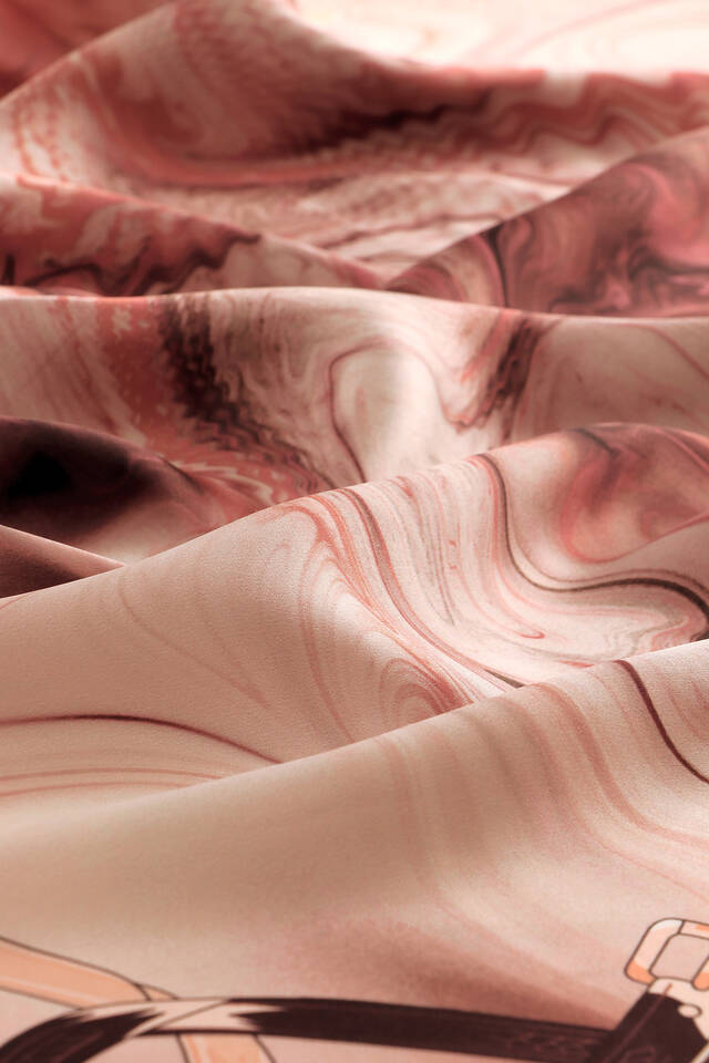 Pudra Kemer Desen Sura İpek Eşarp - 3