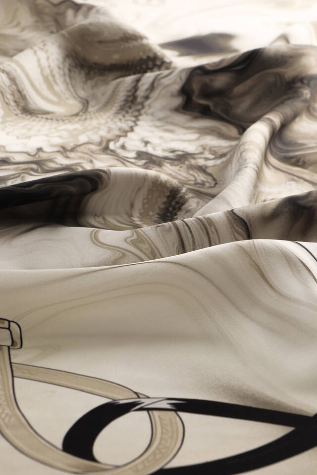 Taş Kemer Desen Sura İpek Eşarp - 3