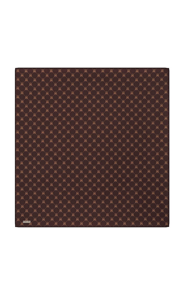 Kestane Kelebek Monogram Twill İpek Eşarp - 2