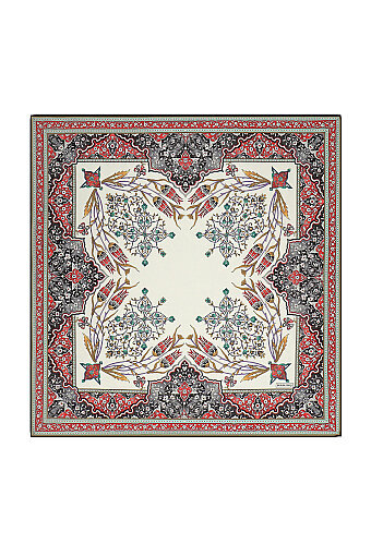 Khaki Candlestick Tulip Pattern Soft Square Scarf 