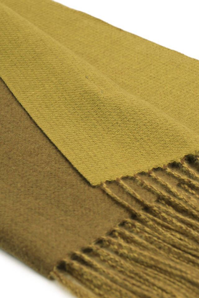 Khaki Double Sided Winter Shawl - 4