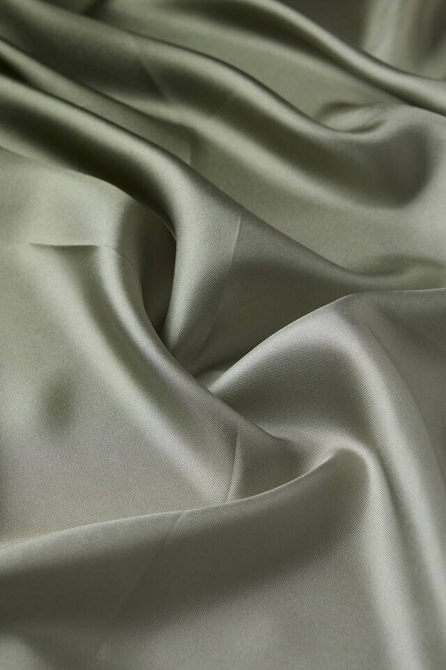 Khaki Mint Gradient Twill Silk Square Scarf - 3