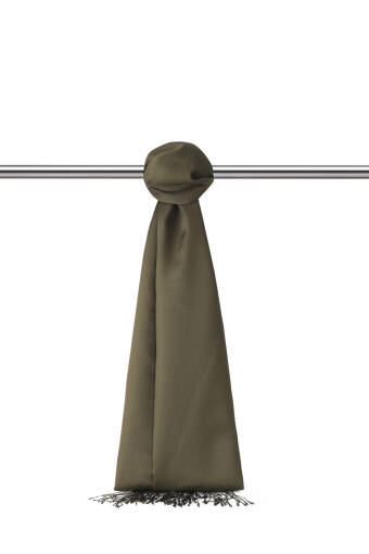 Khaki Silk Look Scarf 