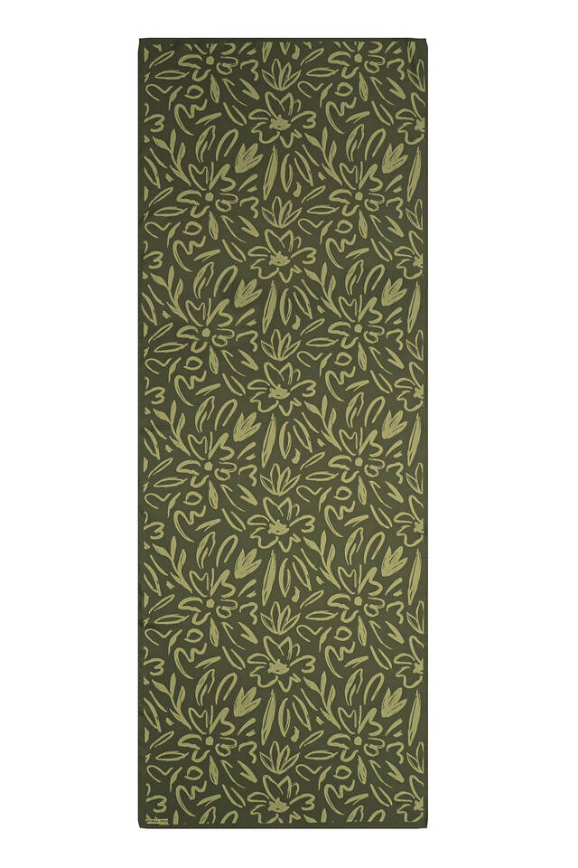 Khaki Spring Pattern Twill Silk Scarf - 3
