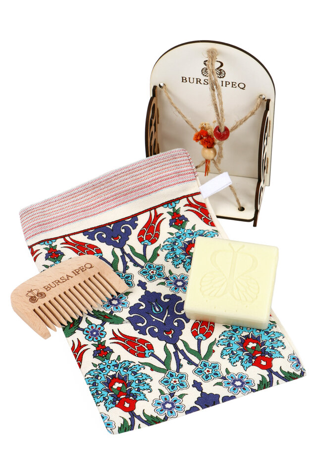 Kırmızı Karanfil Desen Hediyelik Hamam Seti - 2